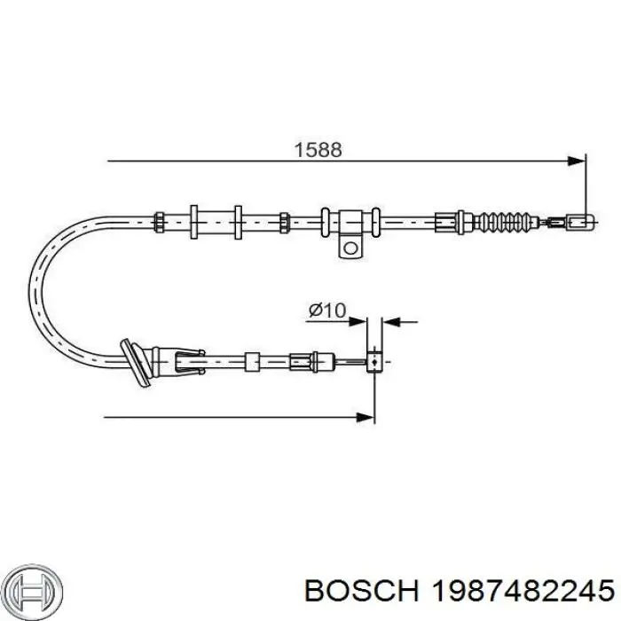 Купить 1987482245 Bosch Трос стояночного тормоза задний левый
