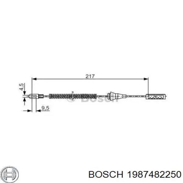 Задний трос ручника 1987482250 Bosch