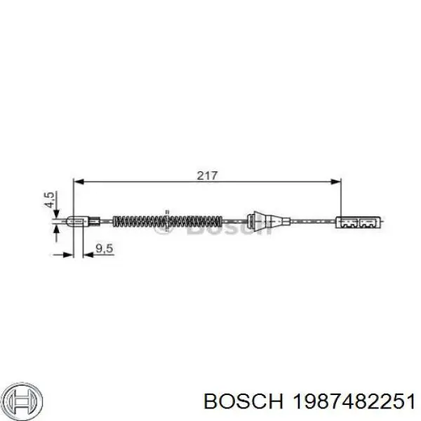 Задний трос ручника 1987482251 Bosch