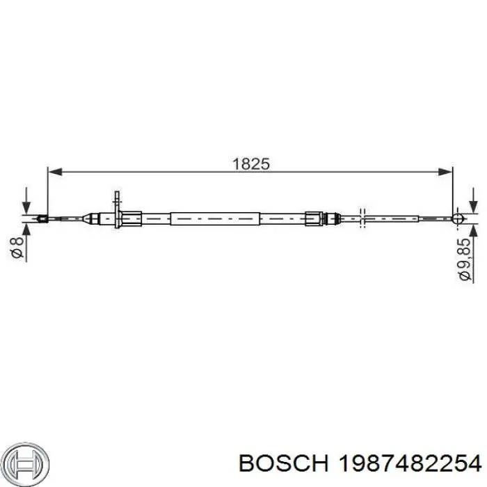Задний правый трос ручника 1987482254 Bosch