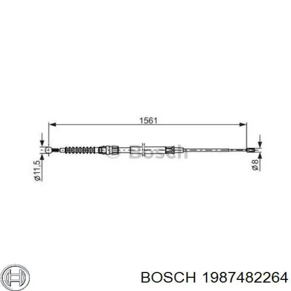 Задний трос ручника 1987482264 Bosch