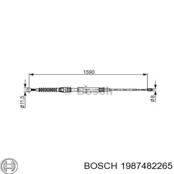1987482265 Bosch трос ручного тормоза задний правый/левый