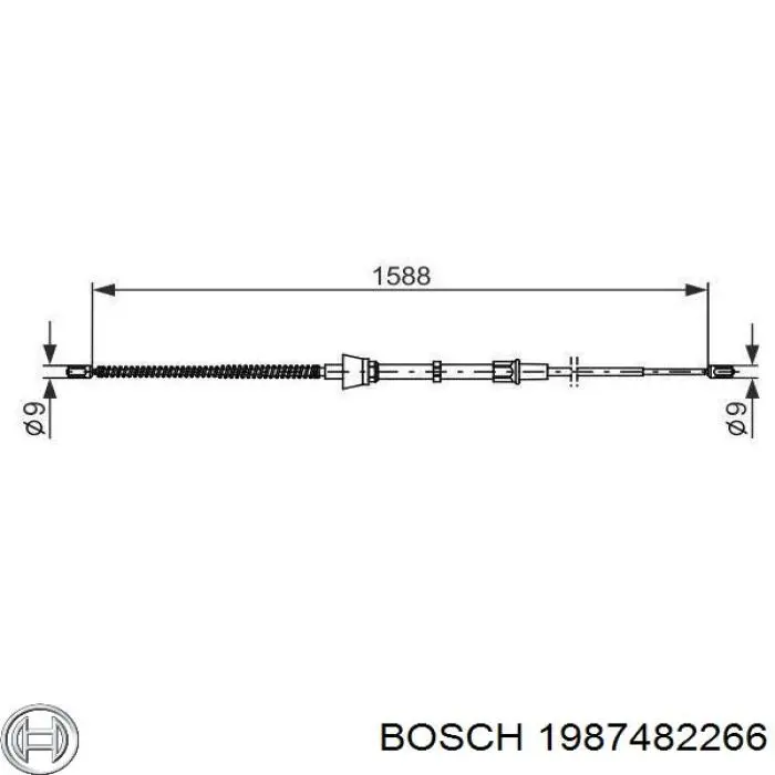 Задний трос ручника 1987482266 Bosch