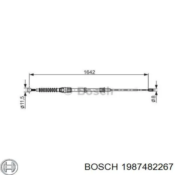 1987482267 Bosch Трос ручного тормоза задний правый/левый