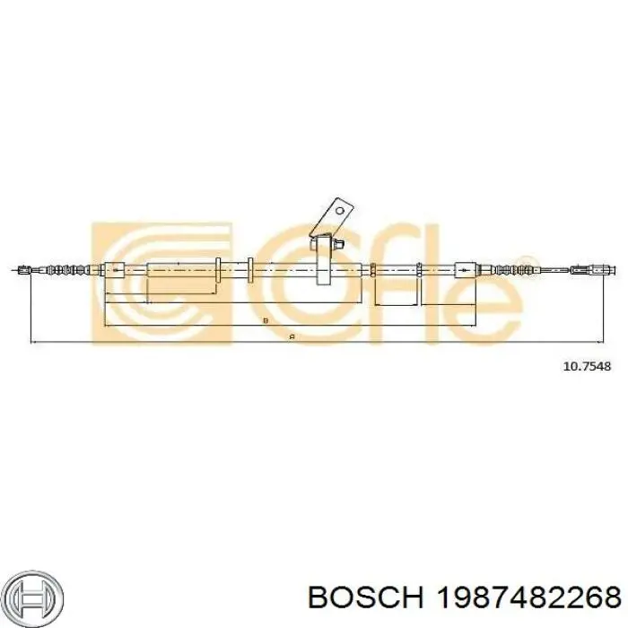 Купить 1987482268 Bosch Трос стояночного тормоза задний левый