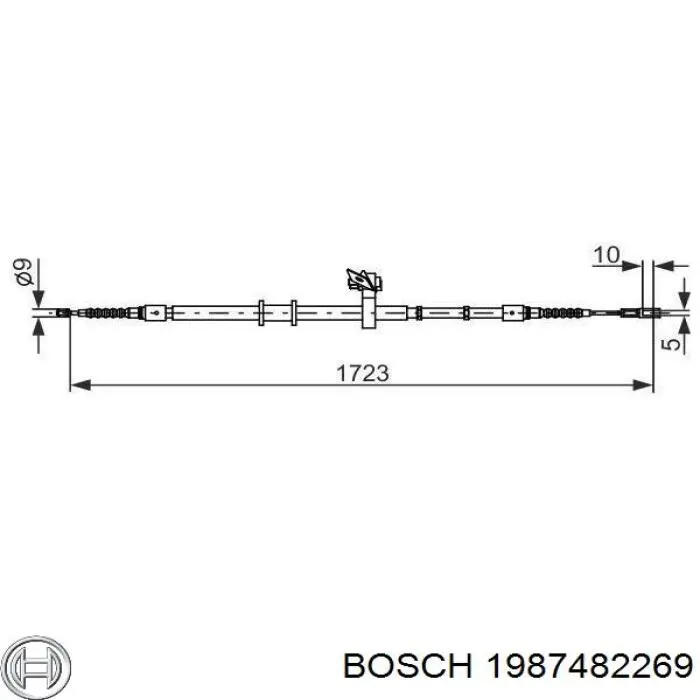 Задний правый трос ручника 1987482269 Bosch