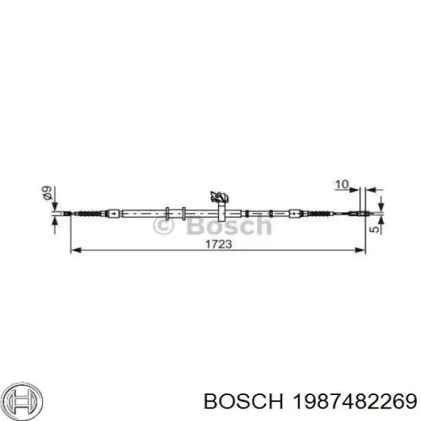 Купить 1987482269 Bosch Задний правый трос ручника