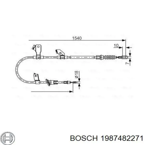 1987482271 Bosch Трос ручного тормоза