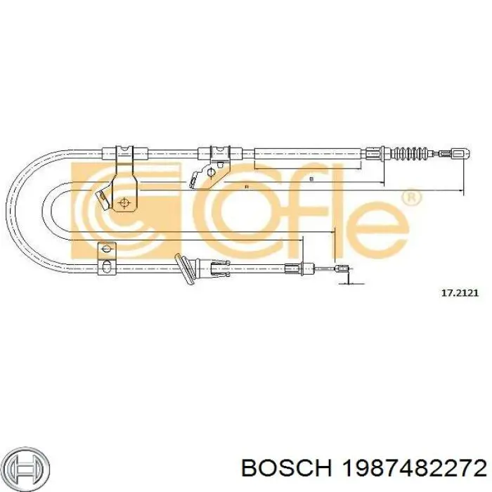 Задний правый трос ручника 1987482272 Bosch