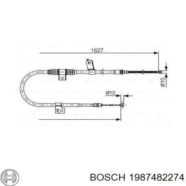 1987482274 Bosch трос ручного тормоза задний левый