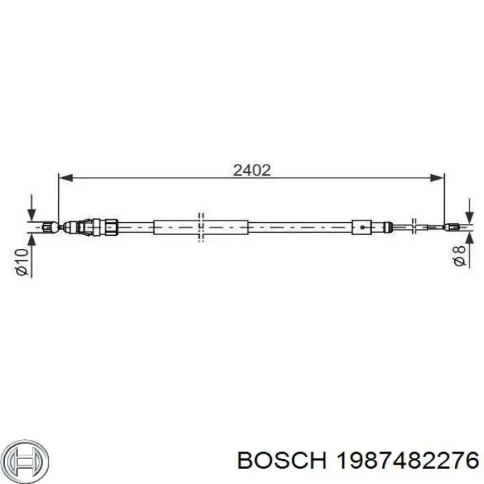 Задний трос ручника 1987482276 Bosch