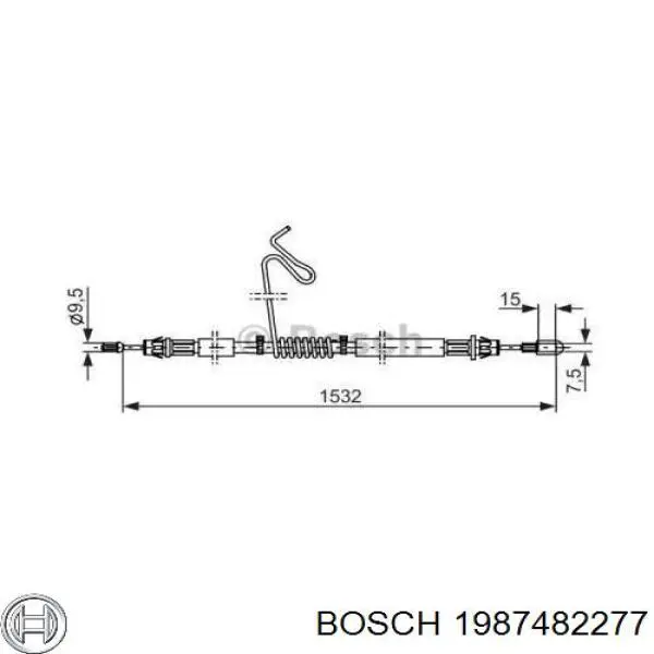 Купить 1987482277 Bosch Трос стояночного тормоза задний левый