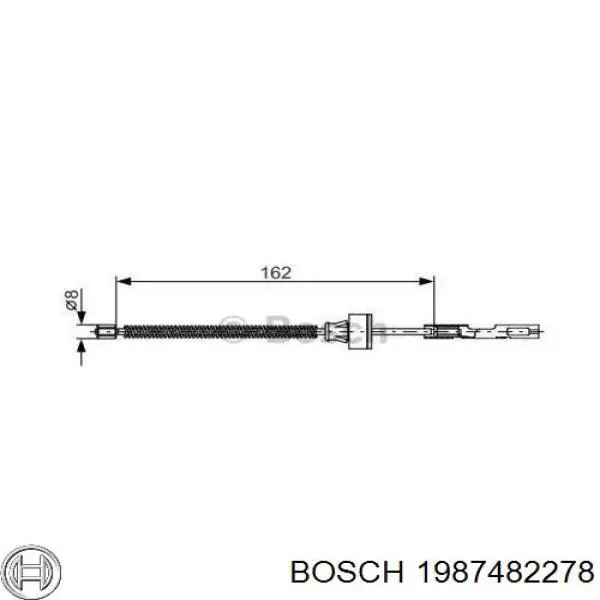 1987482278 Bosch трос ручного тормоза задний правый/левый