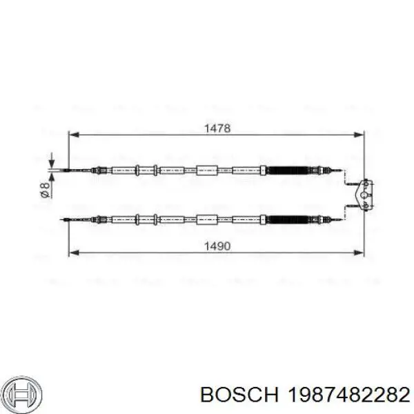 Задний трос ручника 1987482282 Bosch