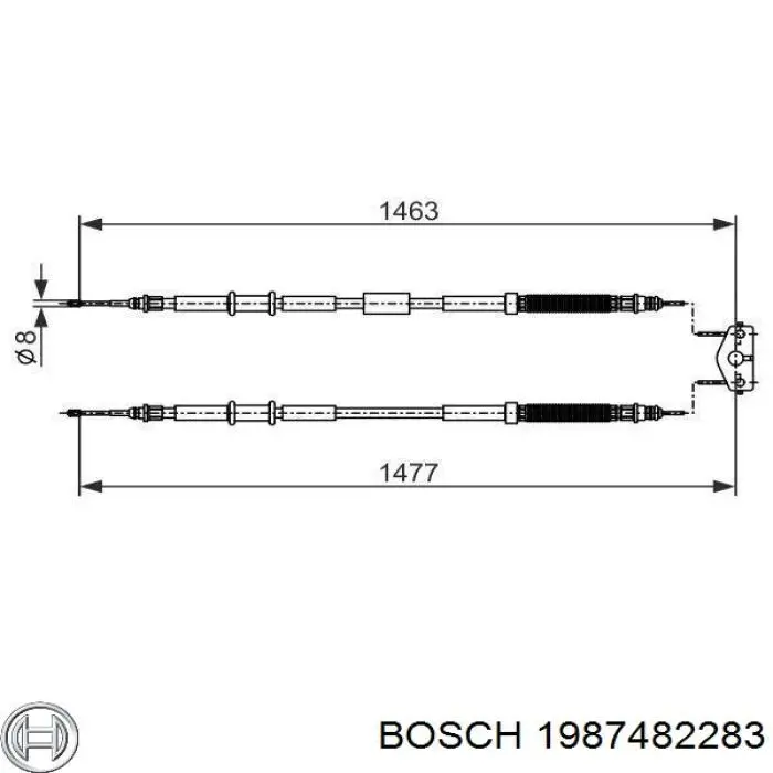 Задний трос ручника Bosch 1987482283 цена, от 28.73 USD