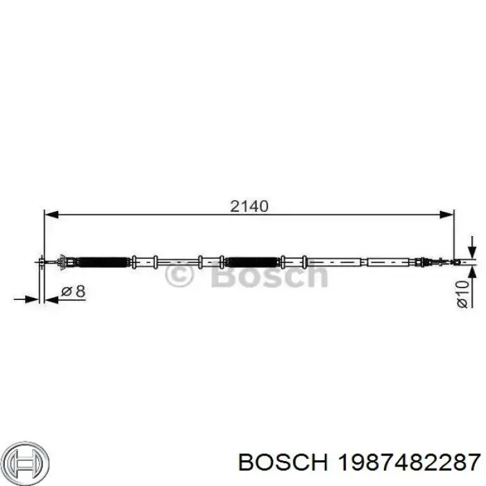 1987482287 Bosch трос ручного тормоза задний левый