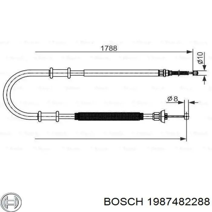 Купить 1987482288 Bosch Трос стояночного тормоза задний левый