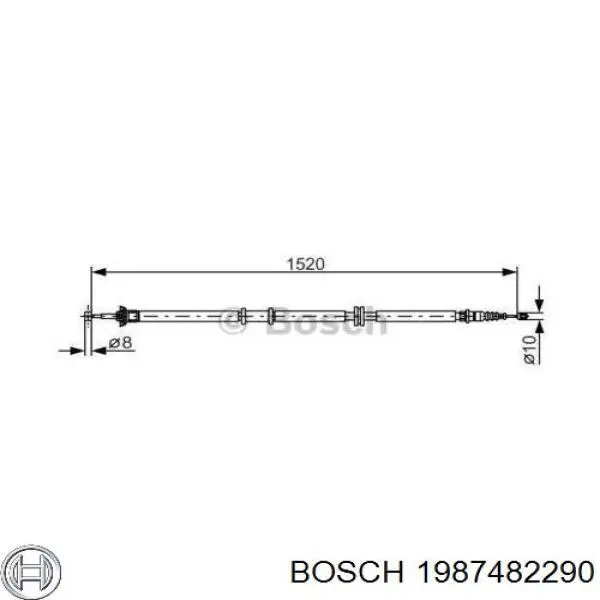 1987482290 Bosch трос ручного тормоза задний левый