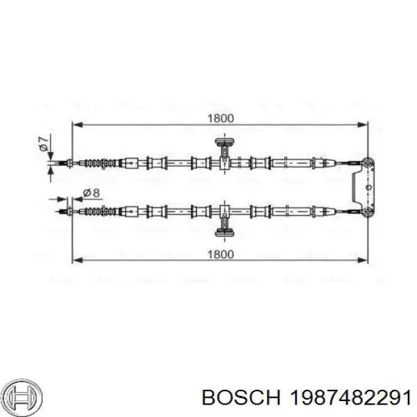 1987482291 Bosch трос ручного тормоза задний правый/левый