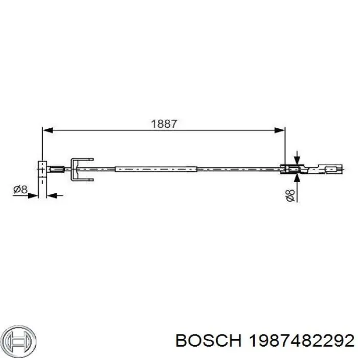 Купить 1987482292 Bosch Передний трос ручника