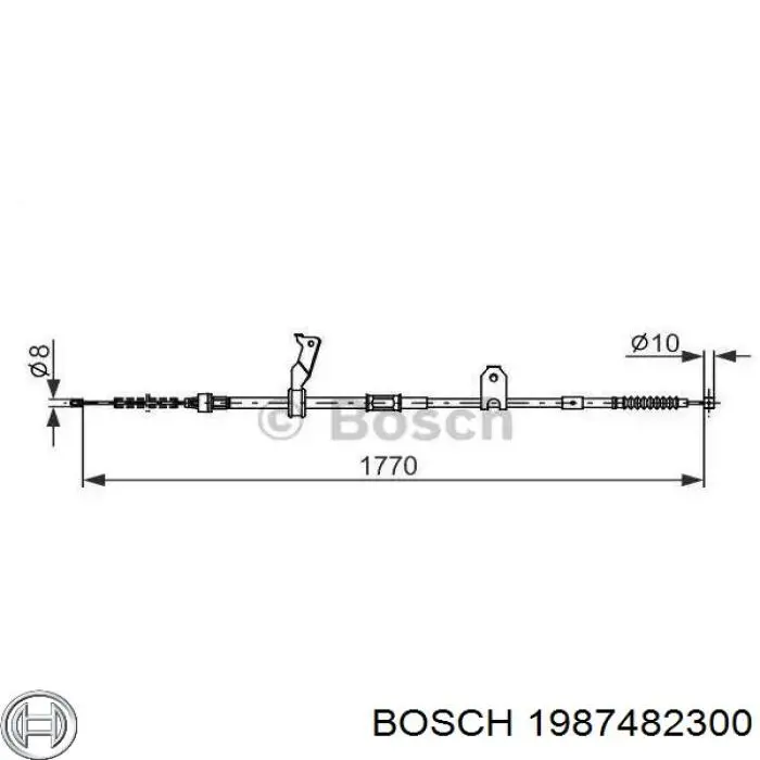 Трос ручного тормоза задний левый Bosch 1987482300
