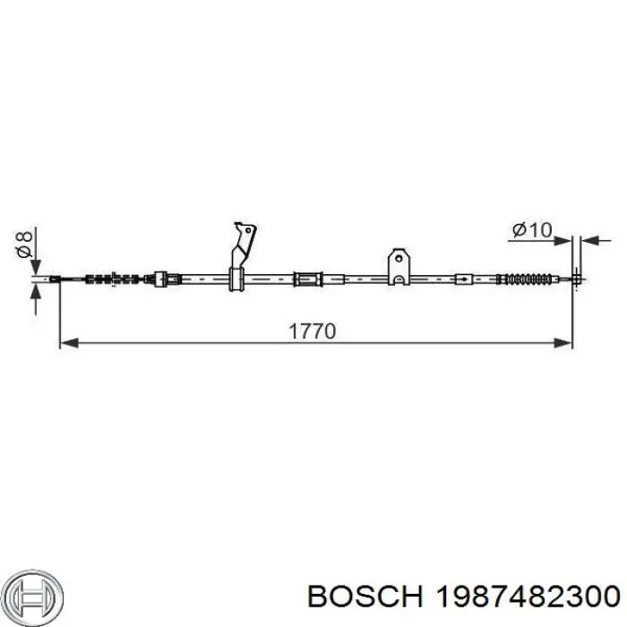 Купить 1987482300 Bosch Трос стояночного тормоза задний левый