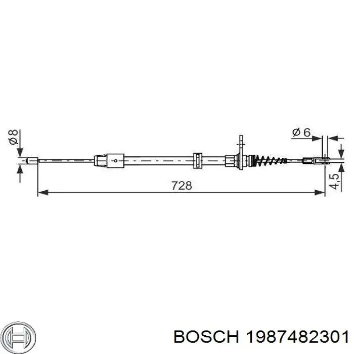 Задний трос ручника 1987482301 Bosch