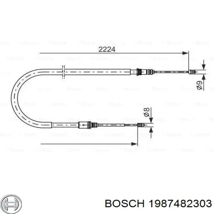 1987482303 Bosch трос ручного тормоза задний правый/левый