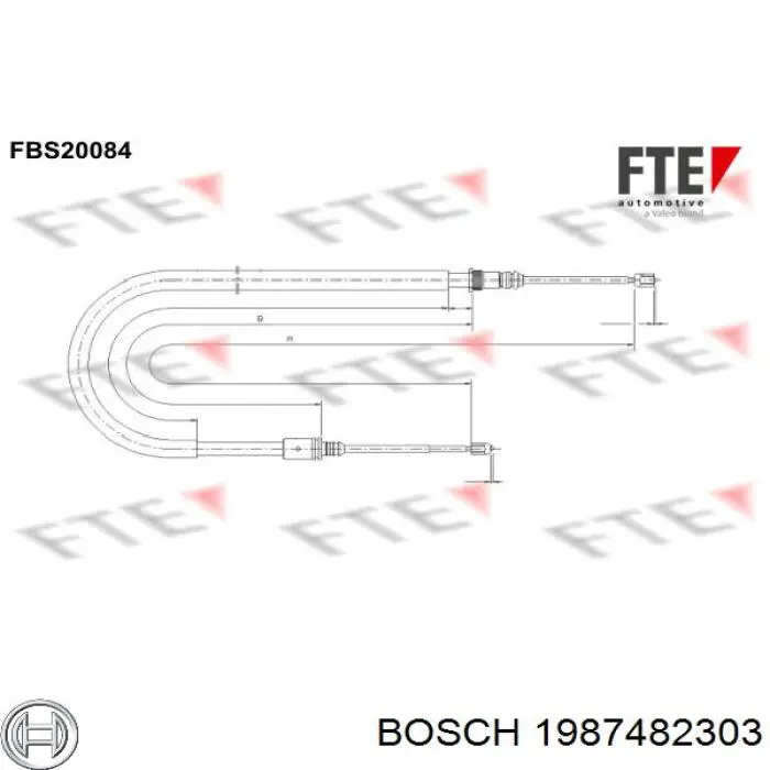 Задний трос ручника Bosch 1987482303 цена, от 16.20 USD