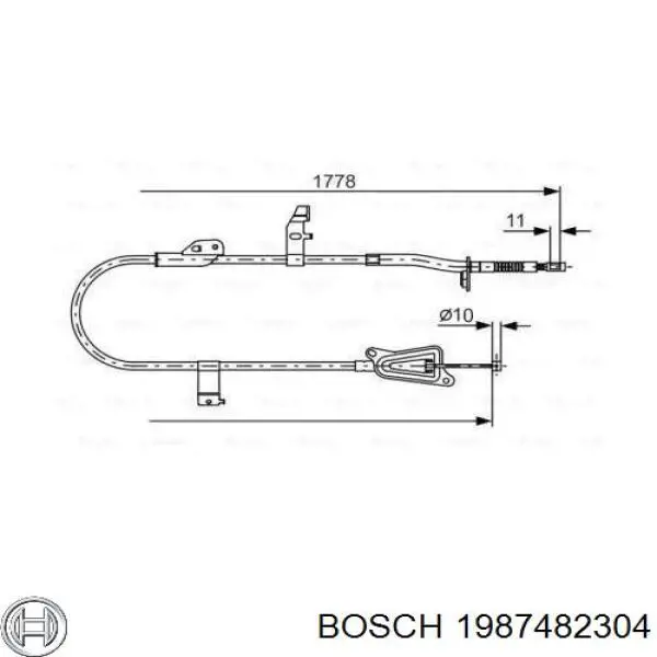 Задний правый трос ручника 1987482304 Bosch