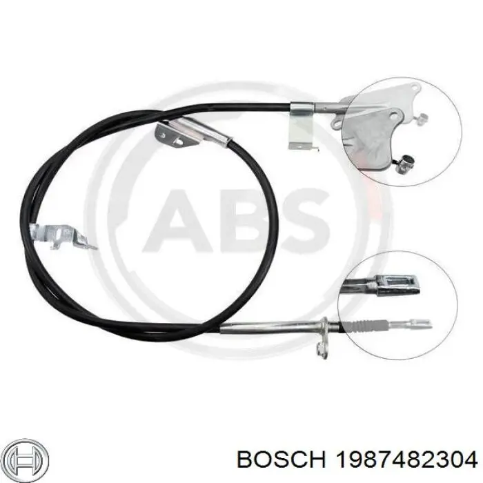 Трос стояночного тормоза задний правый Bosch 1987482304 цена, от 31.12 USD
