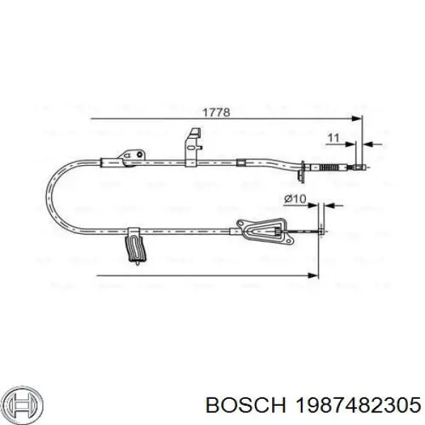 1987482305 Bosch трос ручного тормоза задний левый