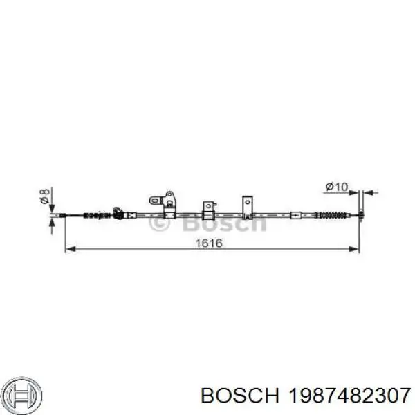 1987482307 Bosch трос ручного тормоза задний левый