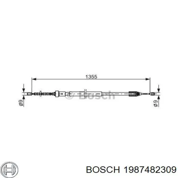 1987482309 Bosch Трос ручного тормоза
