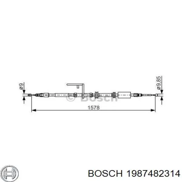 1987482314 Bosch трос ручного тормоза задний левый