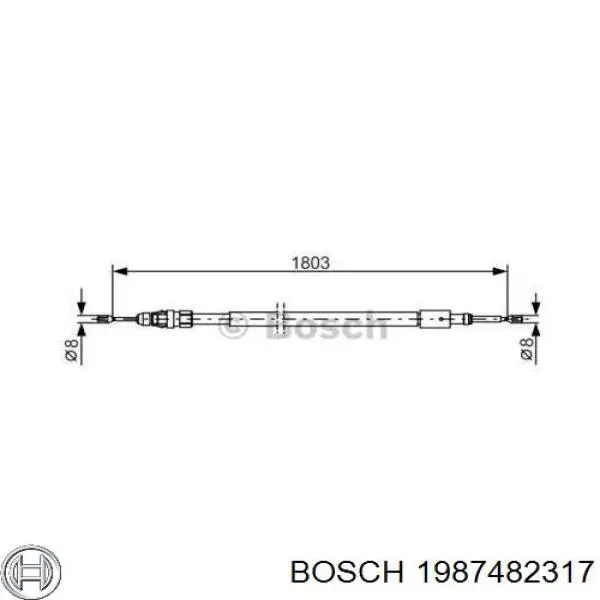 Задний трос ручника 1987482317 Bosch