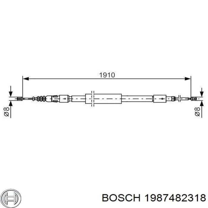 Задний трос ручника 1987482318 Bosch