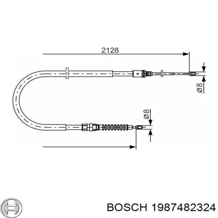 Задний трос ручника 1987482324 Bosch