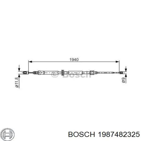 1987482325 Bosch трос ручного тормоза задний правый/левый