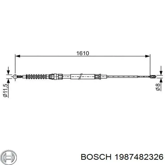 Задний трос ручника 1987482326 Bosch