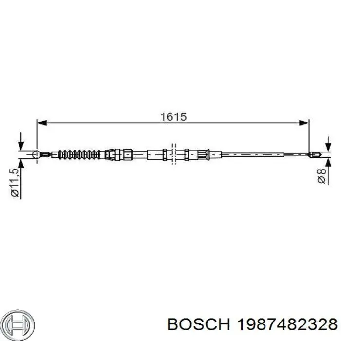 Задний трос ручника 1987482328 Bosch