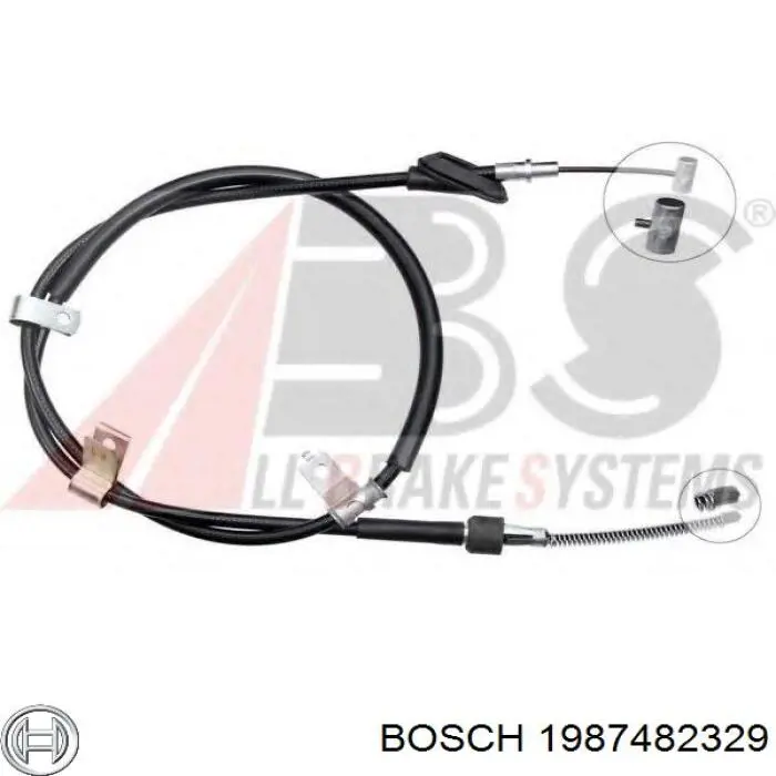 1987482329 Bosch Трос ручного тормоза задний правый/левый