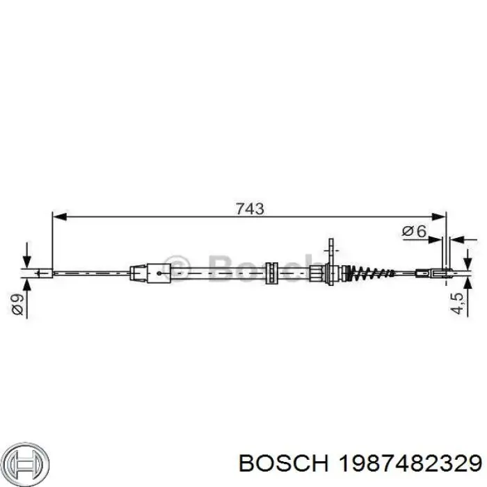 1987482329 Bosch Трос ручного тормоза задний правый/левый
