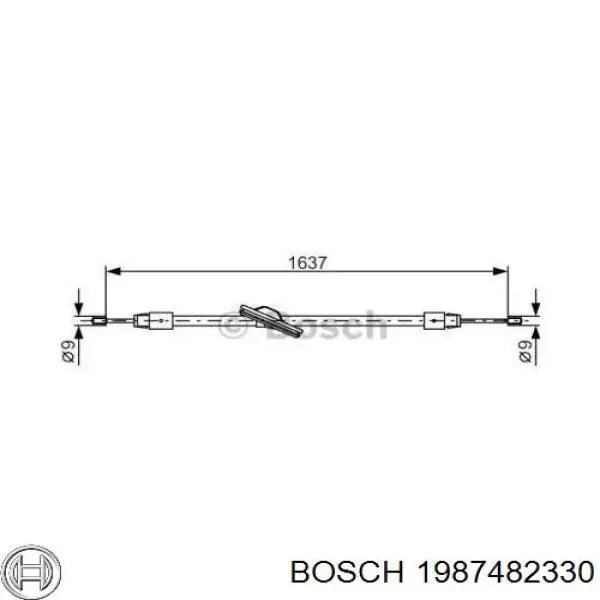 1987482330 Bosch трос ручного тормоза передний