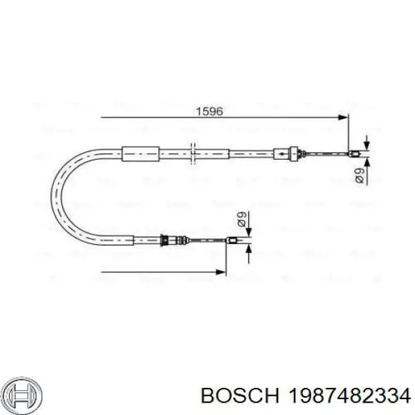 Задний правый трос ручника 1987482334 Bosch