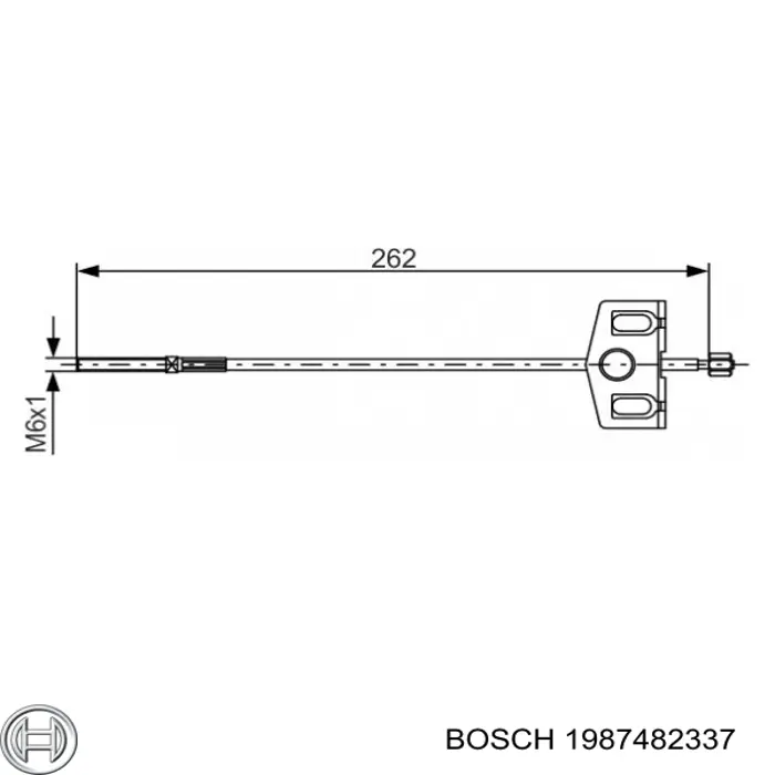 1987482337 Bosch Трос стояночного тормоза передний