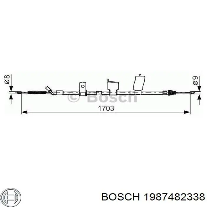 Трос ручного тормоза задний левый Bosch 1987482338