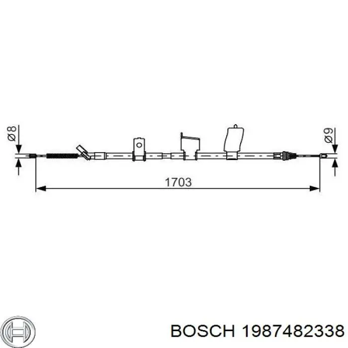Трос ручного тормоза задний Bosch 1987482338 цена, от 30.19 USD