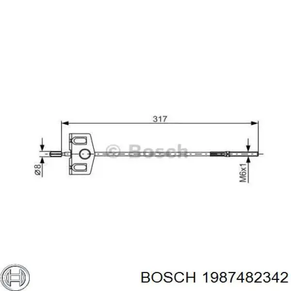 1987482342 Bosch трос ручного тормоза передний