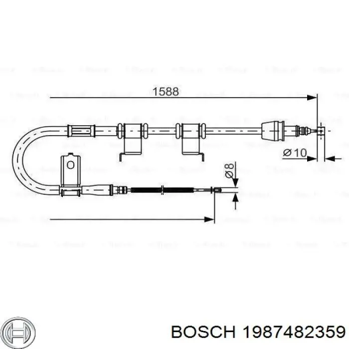 Задний правый трос ручника 1987482359 Bosch